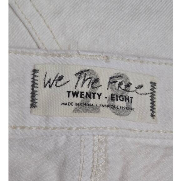 Free People We the Free White Sidecar Cutoff Denim Mini Skirt NEW Women's 28 - Picture 9 of 12